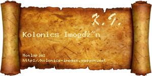 Kolonics Imogén névjegykártya